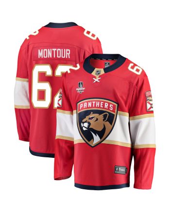 Florida Panthers Brandon Montour 62 Home 2023 Stanley Cup Final Breakaway Men Jersey - Red