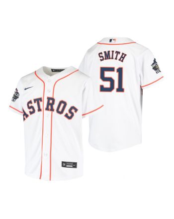 Youth Houston Astros Will Smith 51 White 2022-23 World Series Jersey