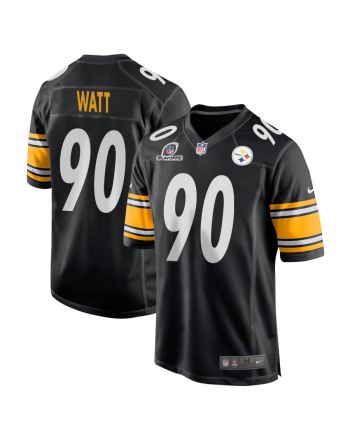 T.J. Watt 90 Pittsburgh Steelers 2023 Playoffs Patch Game Men Jersey - Black