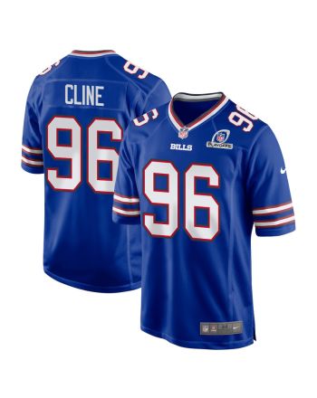 Kameron Cline 96 Buffalo Bills 2023 Playoffs Patch Game Men Jersey - Royal