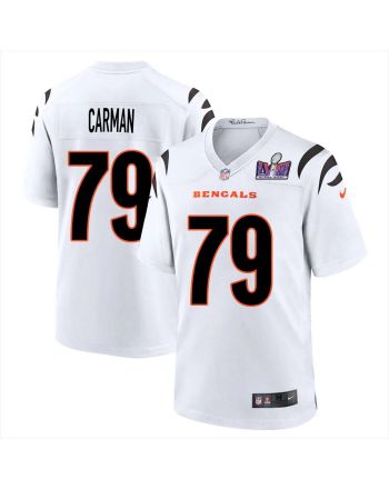 Jackson Carman 79 Cincinnati Bengals Super Bowl LVIII Men Away Limited Jersey - White