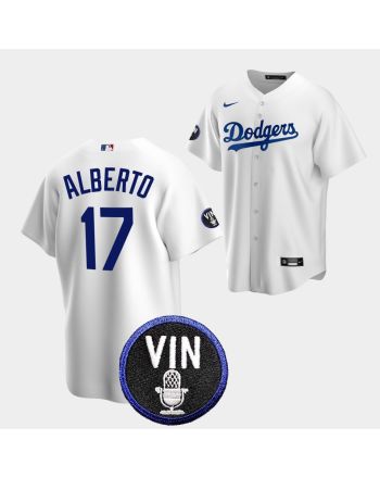 Hanser Alberto Honor Vin Scully Los Angeles Dodgers White 17 Jersey