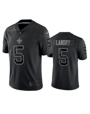 Jarvis Landry 5 New Orleans Saints Black Reflective Limited Jersey - Men