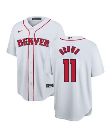 Bruce Brown 11 Denver Nuggets x Boston Red Sox Baseball Men Jersey - White