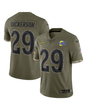 Eric Dickerson Los Angeles Rams 2022 Salute To Service Retired Player Limited Jersey - Olive