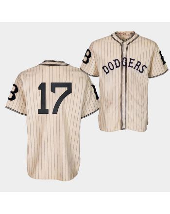 Brooklyn Dodgers Hanser Alberto 1933 Heritage 17 Gold Pinstripe Jersey