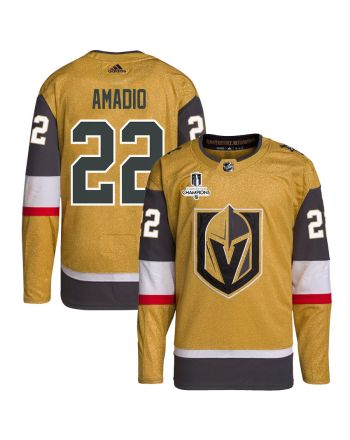 Mike Amadio 22 Vegas Golden Knights Stanley Cup 2023 Champions Patch Home Breakaway Men Jersey - Gold