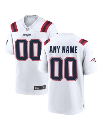 New England Patriots Men Custom Game Jersey - White