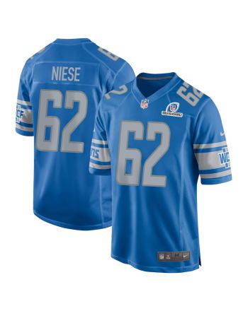 Michael Niese 62 Detroit Lions 2024 Divisional Patch Game Men Jersey - Blue