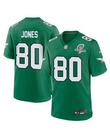 Julio Jones 80 Philadelphia Eagles 2023 Playoffs Patch Alternate Game Men Jersey - Kelly Green