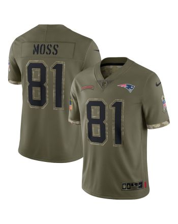 Randy Moss New England Patriots 2022 Salute To Service Retired Player Limited Jersey - Olive