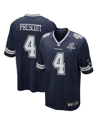 Dak Prescott 4 Dallas Cowboys 2023 Playoffs Patch Game Men Jersey - Navy