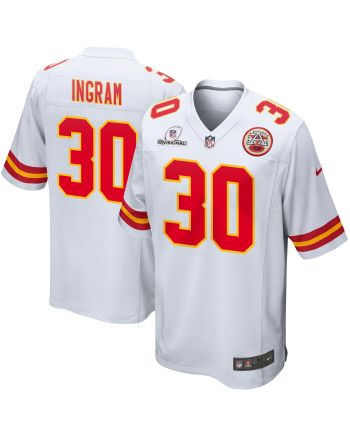 Keaontay Ingram 30 Kansas City Chiefs 2024 Divisional Patch Game Men Jersey - White