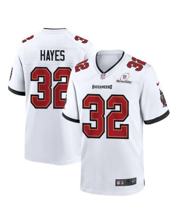 Josh Hayes 32 Tampa Bay Buccaneers 2024 Divisional Patch Game Men Jersey - White