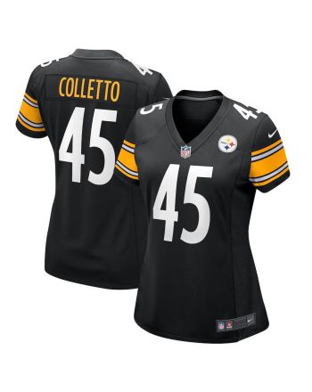 Jack Colletto 45 Pittsburgh Steelers Game Women Jersey - Black