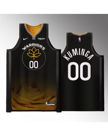 Golden State Warriors 00 Jonathan Kuminga Black Jersey 2022-23 City Edition