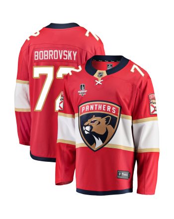 Florida Panthers Sergei Bobrovsky 72 Home 2023 Stanley Cup Final Breakaway Men Jersey - Red