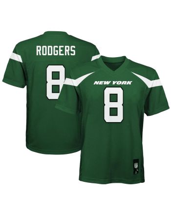 Aaron Rodgers 8 New York Jets Youth Jersey - Gotham Green