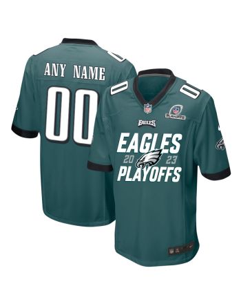 Philadelphia Eagles 2023 Playoffs Iconic Game Men Custom Jersey - Midnight Green