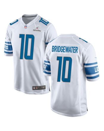 Teddy Bridgewater 10 Detroit Lions 2024 Divisional Patch Game Men Jersey - White