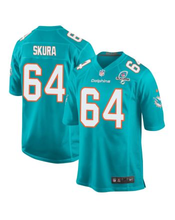 Matt Skura 64 Miami Dolphins 2023 Playoffs Patch Game Men Jersey - Aqua