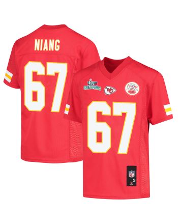 Lucas Niang 67 Kansas City Chiefs Super Bowl LVII Champions Youth Game Jersey - Red