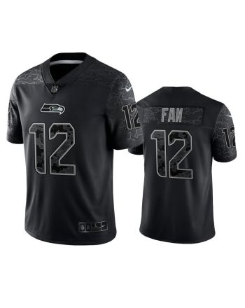 12th Fan Seattle Seahawks Black Reflective Limited Jersey - Men