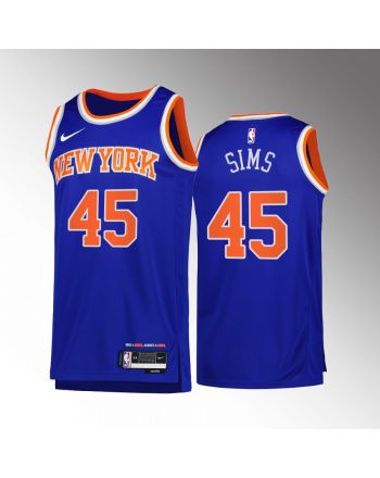 New York Knicks Jericho Sims 45 Blue Icon Edition Jersey 2022-23 Swingman