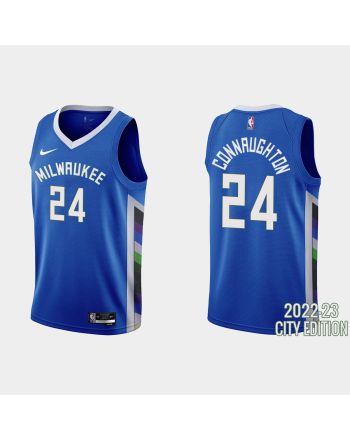 Milwaukee Bucks 24 Pat Connaughton 2022-23 City Edition Blue Men Jersey