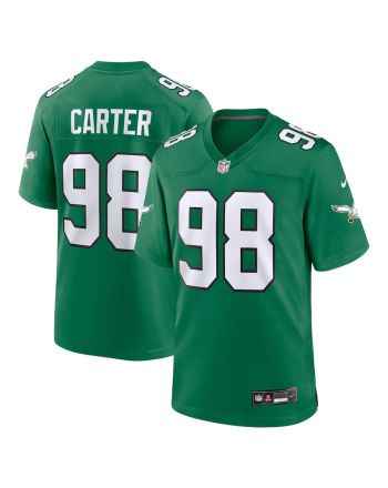 Jalen Carter 98 Philadelphia Eagles Alternate Game Men Jersey - Kelly Green