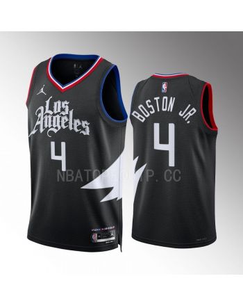 Brandon Boston Jr. 4 Los Angeles Clippers Black Statement Edition 2022-23 Jersey Swingman