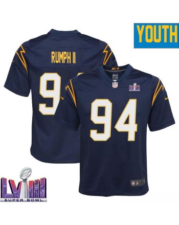 Chris Rumph II 94 Los Angeles Chargers Super Bowl LVIII YOUTH Alternate Game Jersey - Navy