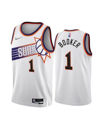 Devin Booker 1 Phoenix Suns 2022-23 White 1 Association Edition Jersey NBA 75th