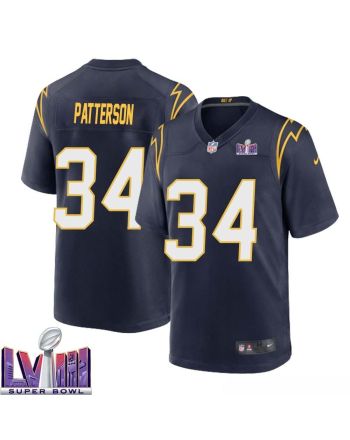 Jaret Patterson 34 Los Angeles Chargers Super Bowl LVIII Men Alternate Game Jersey - Navy