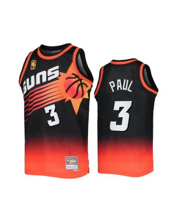 Phoenix Suns Chris Paul 3 Black Orange Fadeaway Men Jersey Mitchell Ness