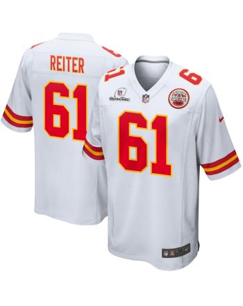 Austin Reiter 61 Kansas City Chiefs 2024 Divisional Patch Game Men Jersey - White