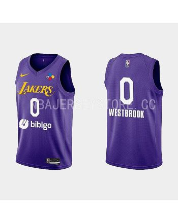 2022-23 Los Angeles Lakers Russell Westbrook Training Camp Purple Men Jersey