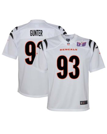 Jeff Gunter 93 Cincinnati Bengals Super Bowl LVIII YOUTH Away Limited Jersey - White