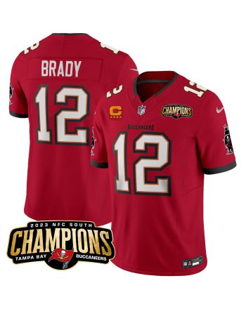 Tom Brady 12 Tampa Bay Buccaneers 2023 NFC South Champions Patch Game Men Jersey - Red