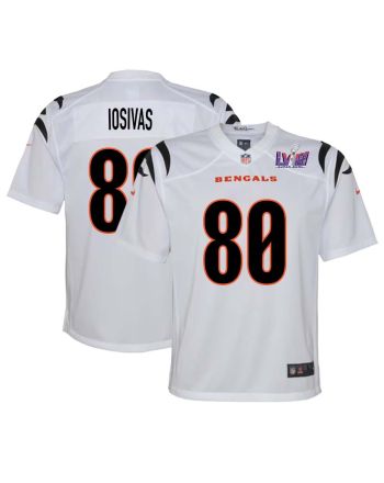 Andrei Iosivas 80 Cincinnati Bengals Super Bowl LVIII YOUTH Away Limited Jersey - White