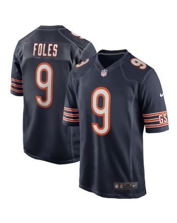 Nick Foles 9 Chicago Bears Men Team Game Jersey - Navy