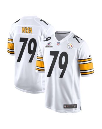 Renell Wren 79 Pittsburgh Steelers 2023 Playoffs Patch Game Men Jersey - White