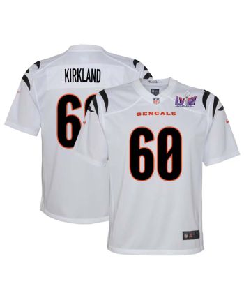 Jaxson Kirkland 60 Cincinnati Bengals Super Bowl LVIII YOUTH Away Limited Jersey - White