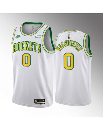 Houston Rockets TyTy Washington 0 2022-23 Classic Edition White Jersey 55th Anniversary