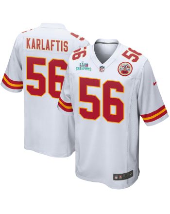 George Karlaftis 56 Kansas City Chiefs Super Bowl LVII Champions Men Game Jersey - White