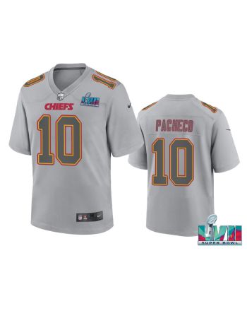 Isaih Pacheco 10 Kansas City Chiefs Super Bowl LVII Youth Atmosphere Game Jersey - Gray