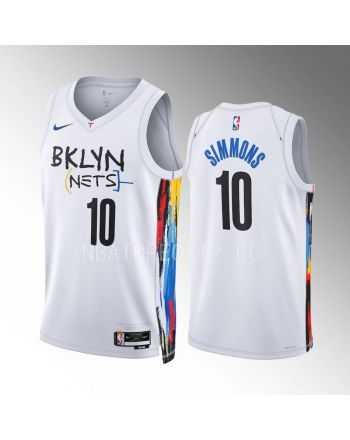 Brooklyn Nets Ben Simmons 10 2022-23 City Edition White Jersey Swingman