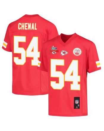 Leo Chenal 54 Kansas City Chiefs Super Bowl LVII Champions 3 Stars Youth Game Jersey - Red