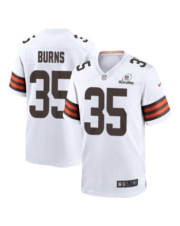 Lorenzo Burns 35 Cleveland Browns 2023 Playoffs Patch Game Men Jersey - White