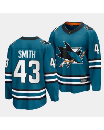 William Smith #43 San Jose Shark 2023 NHL Draft Home Men Jersey - Teal